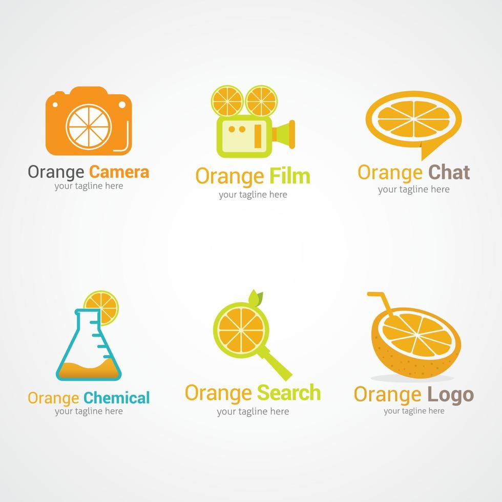 Orange Logo Design Template. Vector Illustration