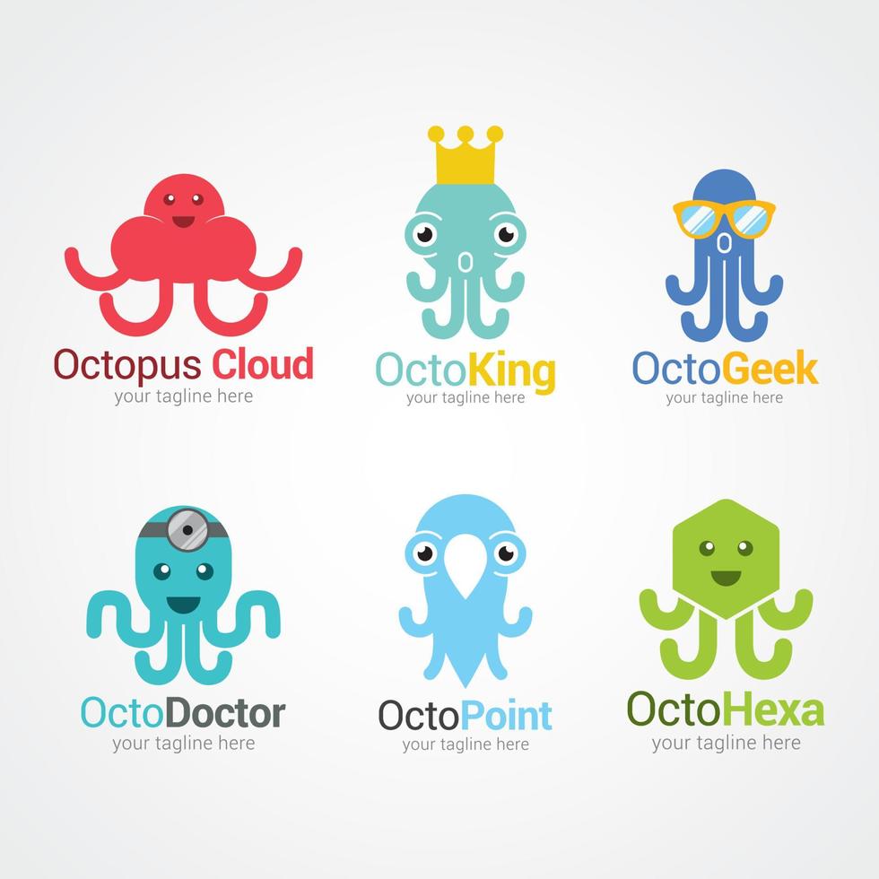 Octopus Logo Design Template. Vector Illustration