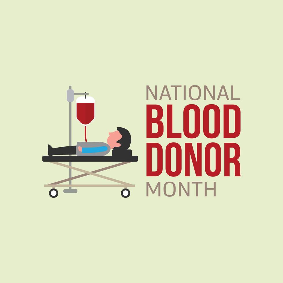 ilustración vectorial del mes nacional del donante de sangre. adecuado para tarjetas de felicitación, afiches y pancartas. vector