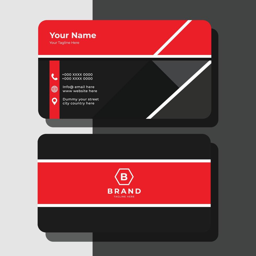 Stylish Red And Black Corporate Business Card vector