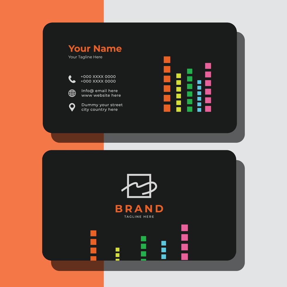 Creative Black Business Card For Musicians vector