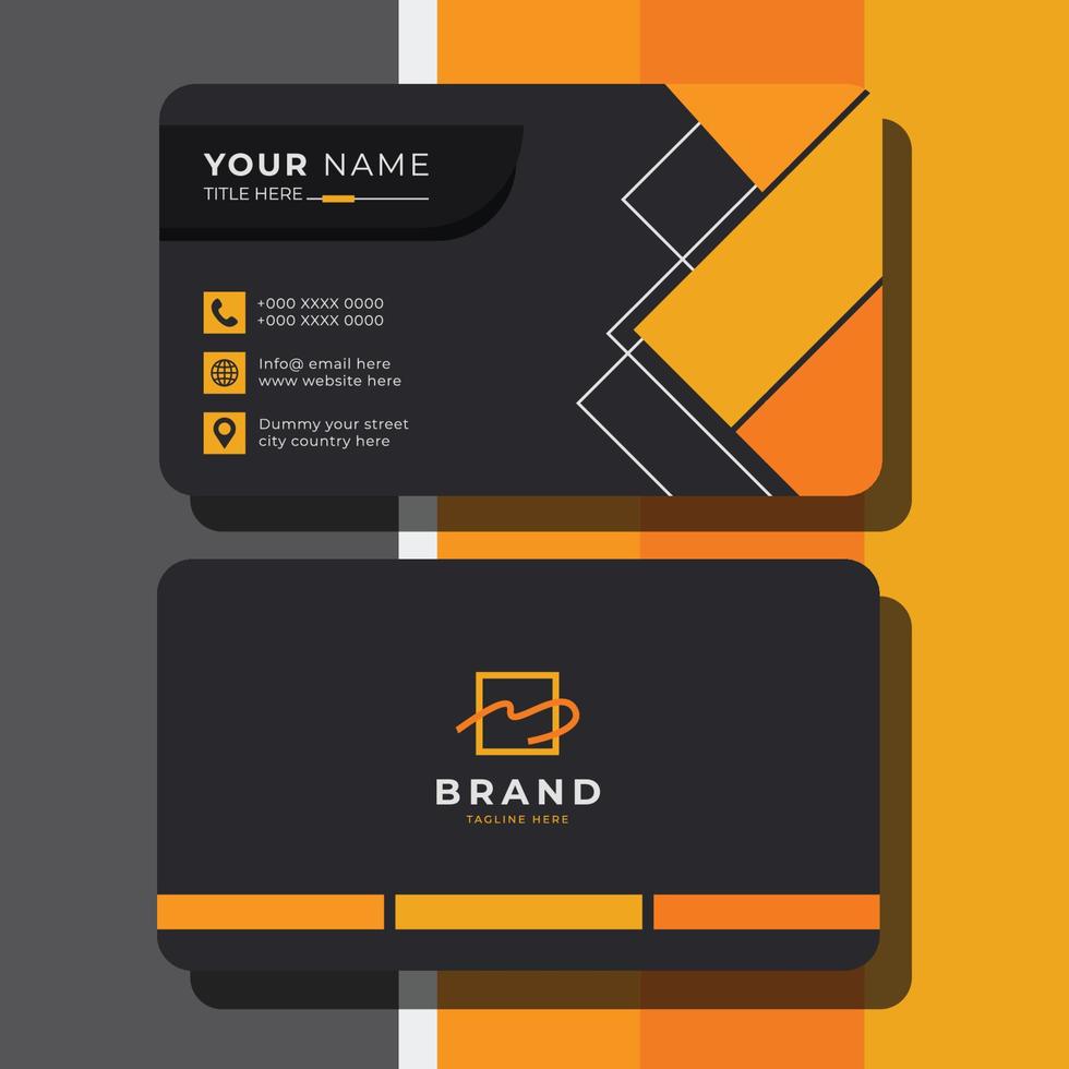 Professional Modern Orange Business Card Design Template vector