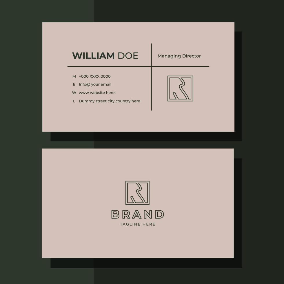 Minimalistic Clean Corporate Business Card vector