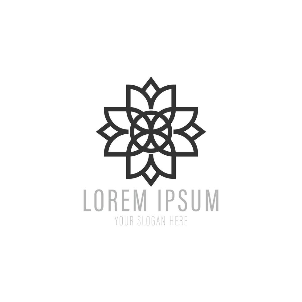 Elegant flower logo design vector template.