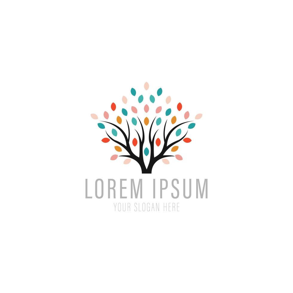 Tree vector icon. Nature trees and leaf vector illustration logo design.