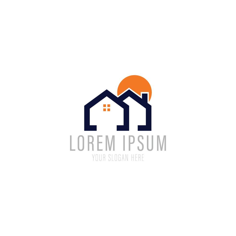 Clean house logo for real estate company. vector