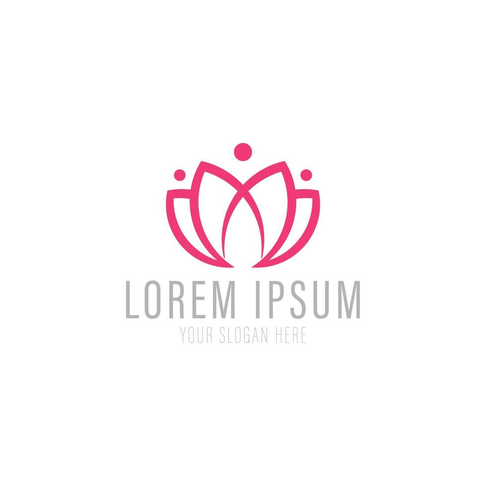 Lotus flower logo vector design.