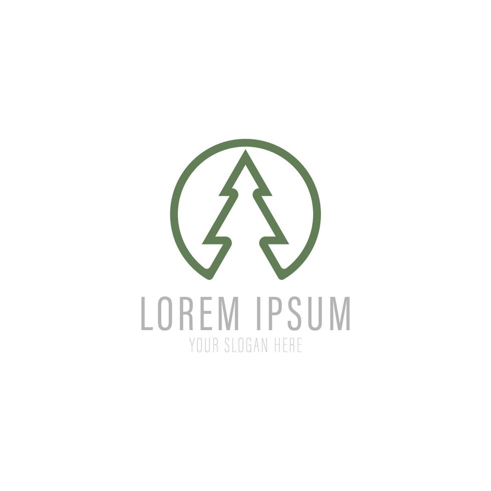 Pine tree logo design template. Abstract tree icon. vector