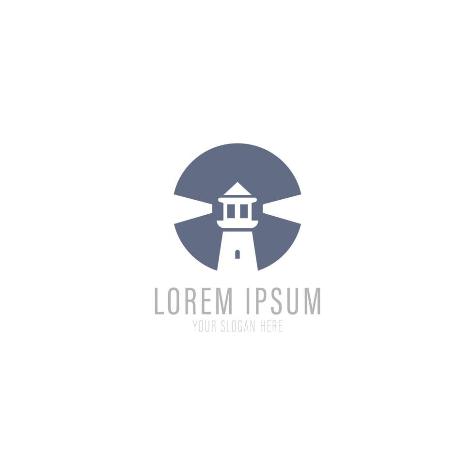 Lighthouse, Beacon logo icon. Vector Illustration.