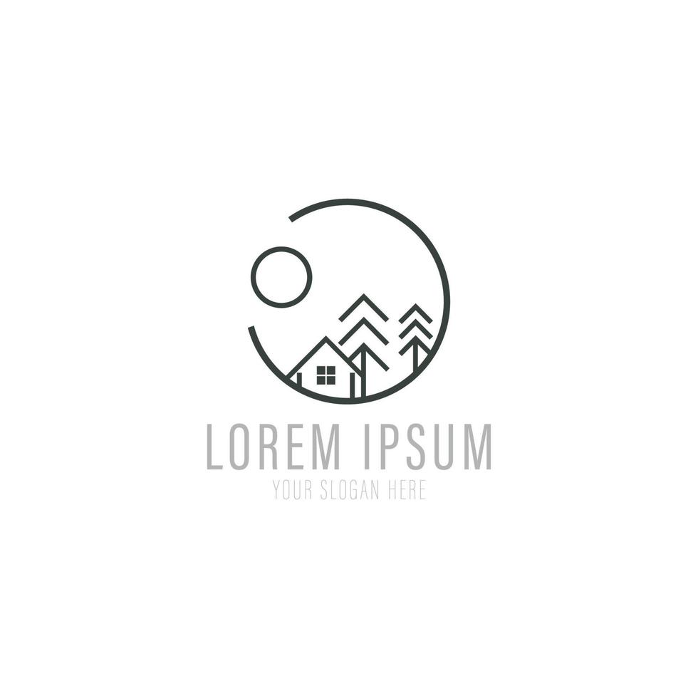 Home vector logo design template with nature concept.