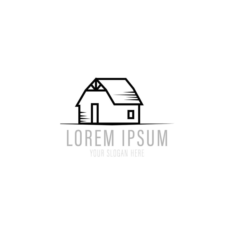 Barn Farm Minimalist Vintage Retro. Logo design inspiration vector