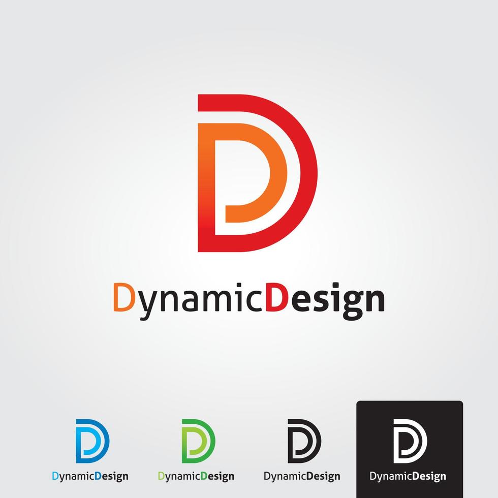 Minimal letter d logo template vector