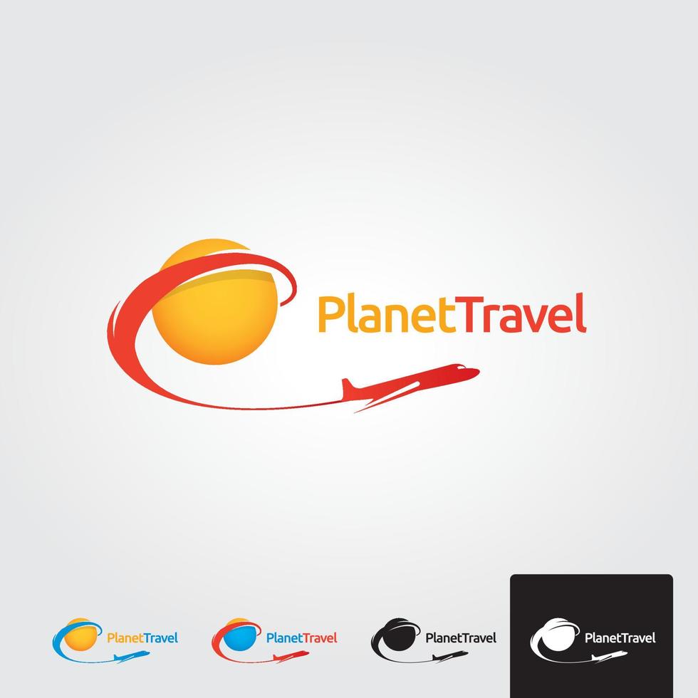 Minimal planer travel logo template - vector