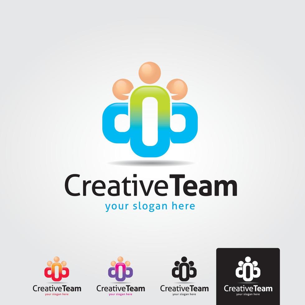 plantilla de logotipo de equipo creativo mínimo - vector