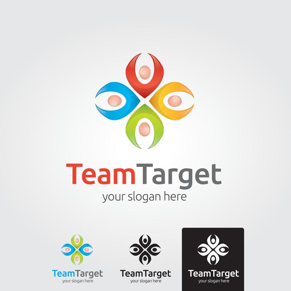 Minimal team target logo template - vector