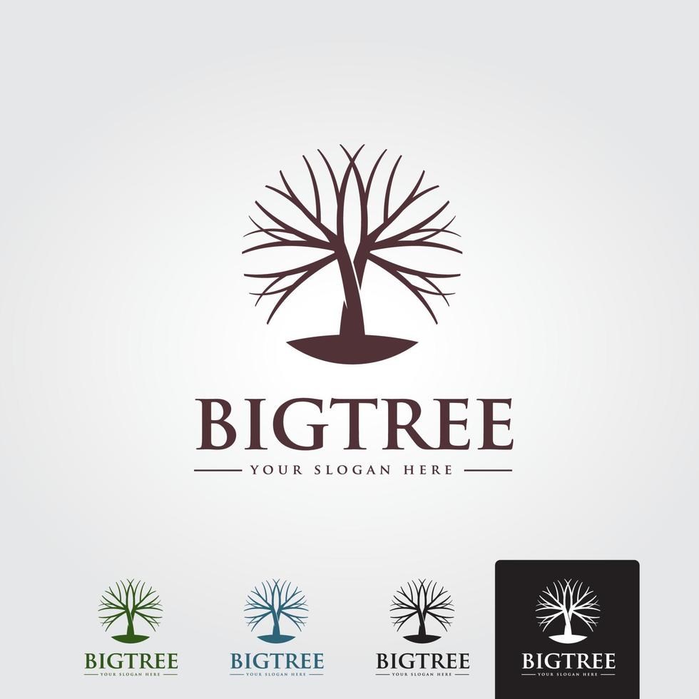 Minimal tree logo template - vector