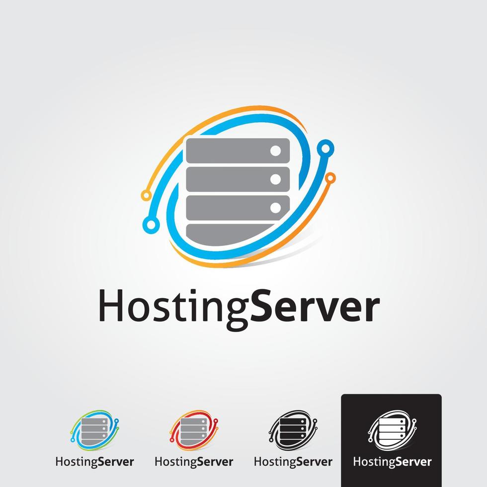 Minimal hosting logo template - vector