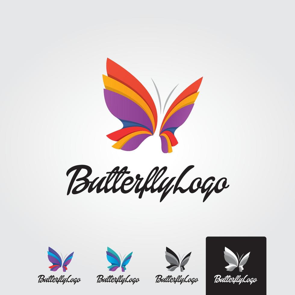 Minimal butterfly logo template - vector