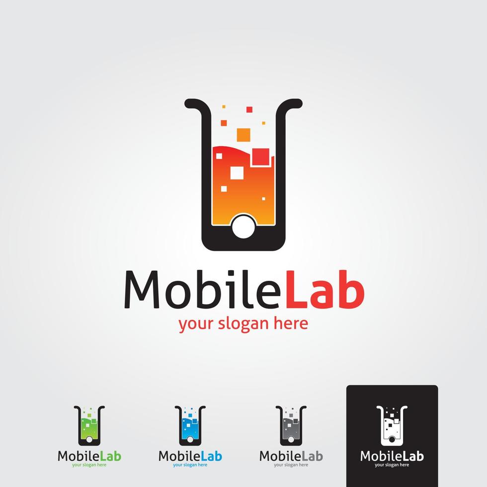 Minimal mobile lab logo template vector