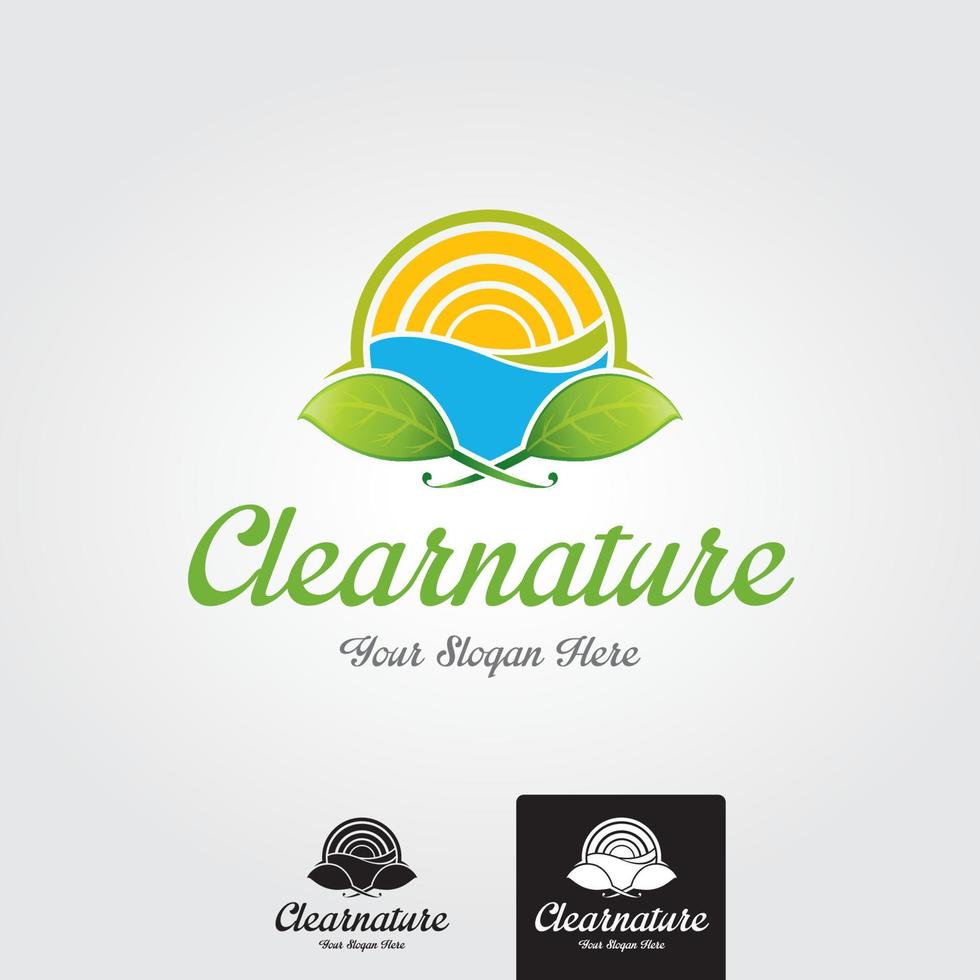 Minimal clear nature logo template - vector