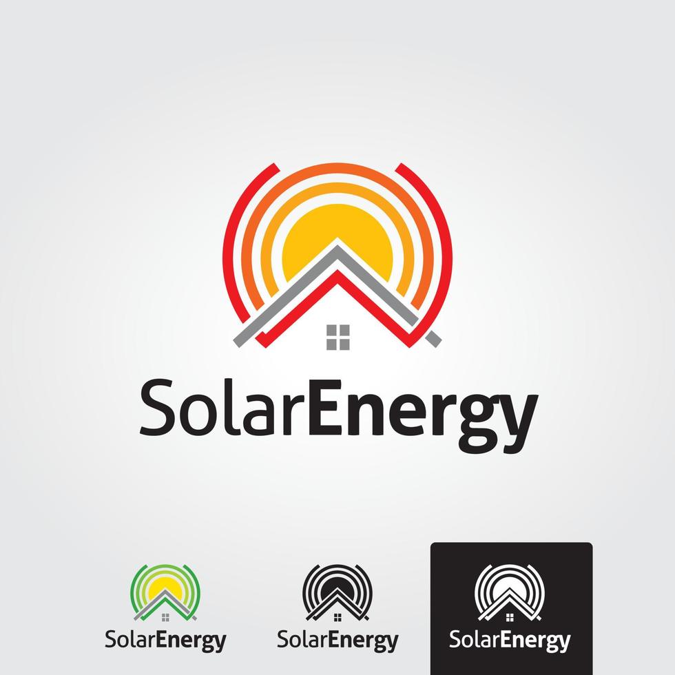 plantilla de logotipo de energía solar mínima - vector