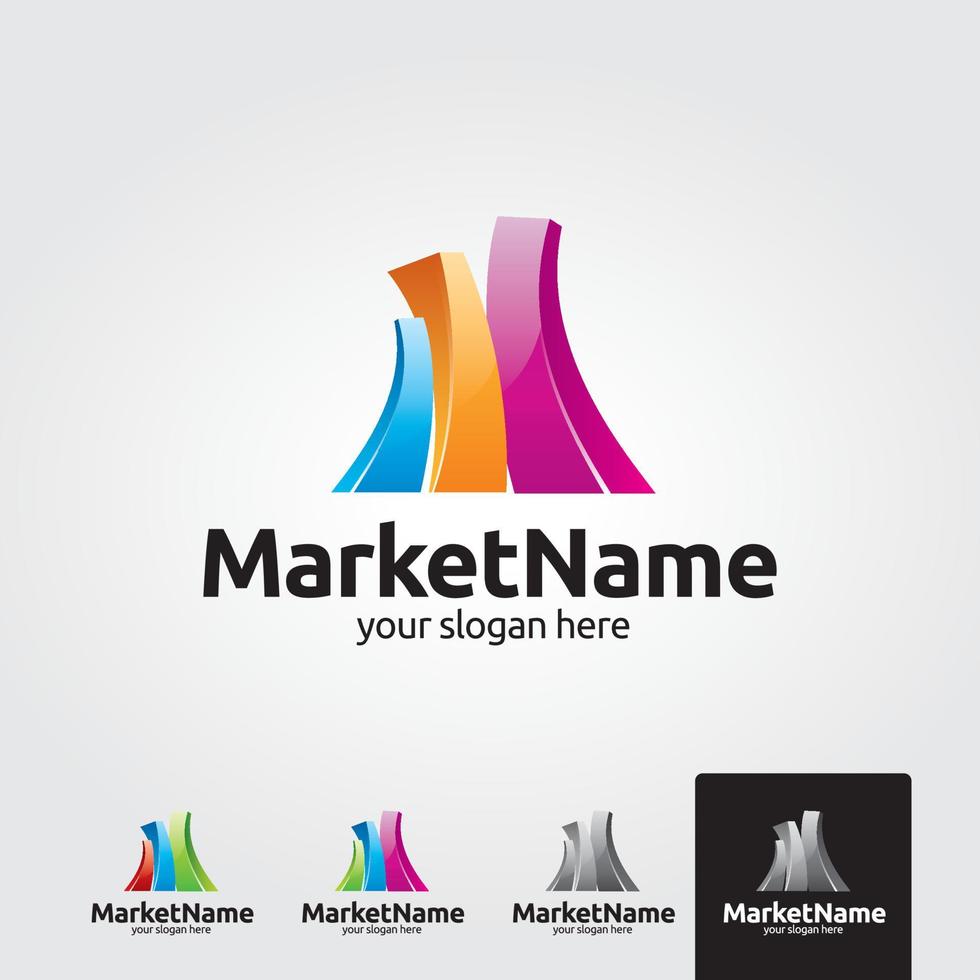 Minimal marketing logo template - vector