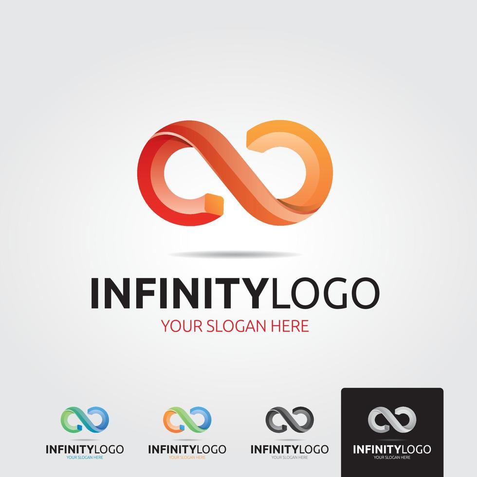 Minimal infinity logo template - vector