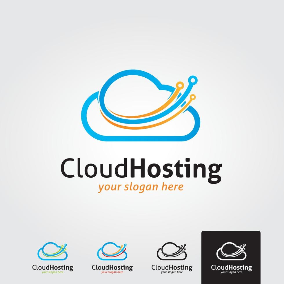 Minimal cloud logo template - vector