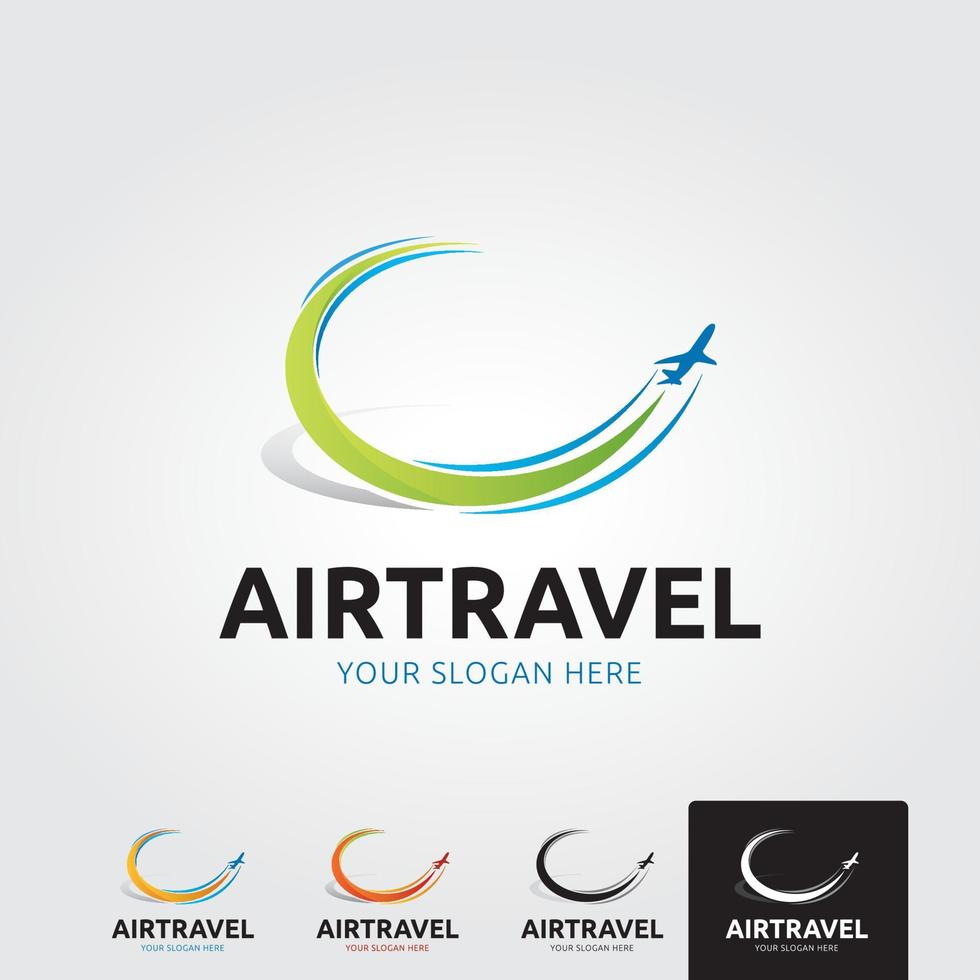 plantilla de logotipo de viajes aéreos mínimos - vector