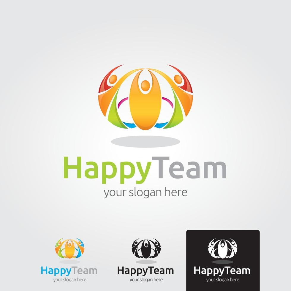 Minimal team work logo template - vector