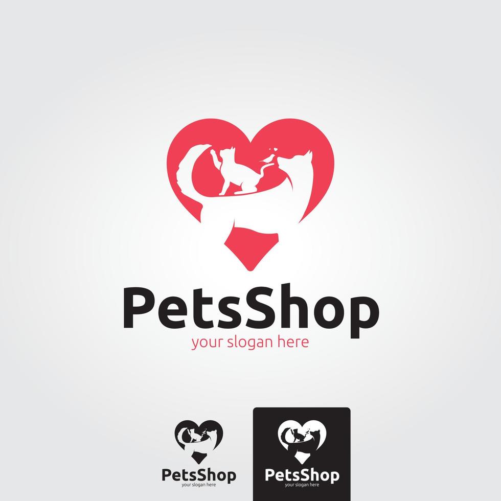 Minimal pet shop logo template - vector