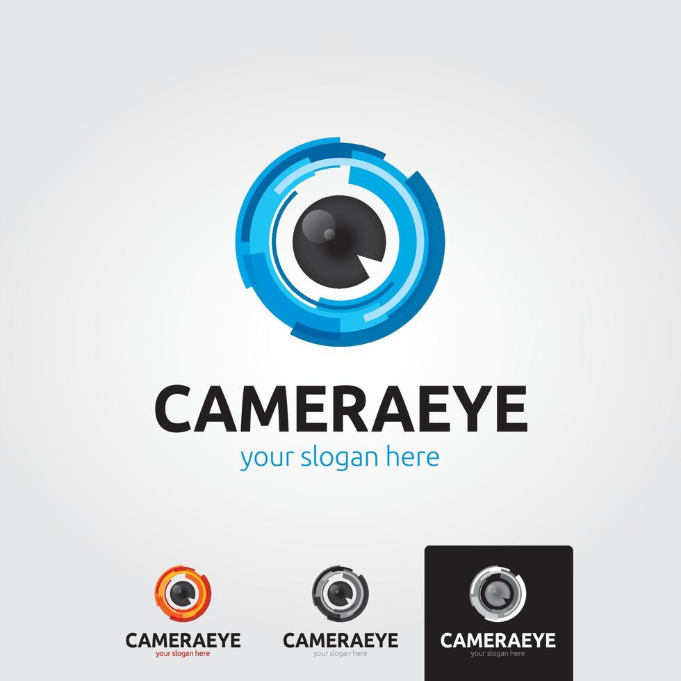 Minimal camera eye logo template - vector