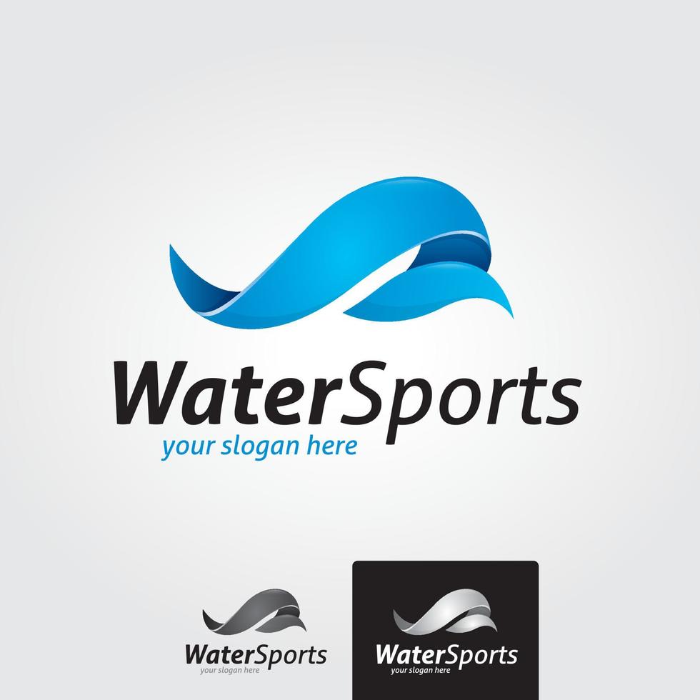 Minimal water sports logo template - vector