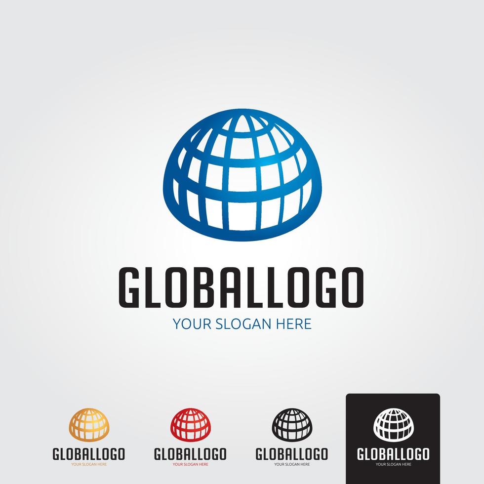 Minimal global logo template - vector