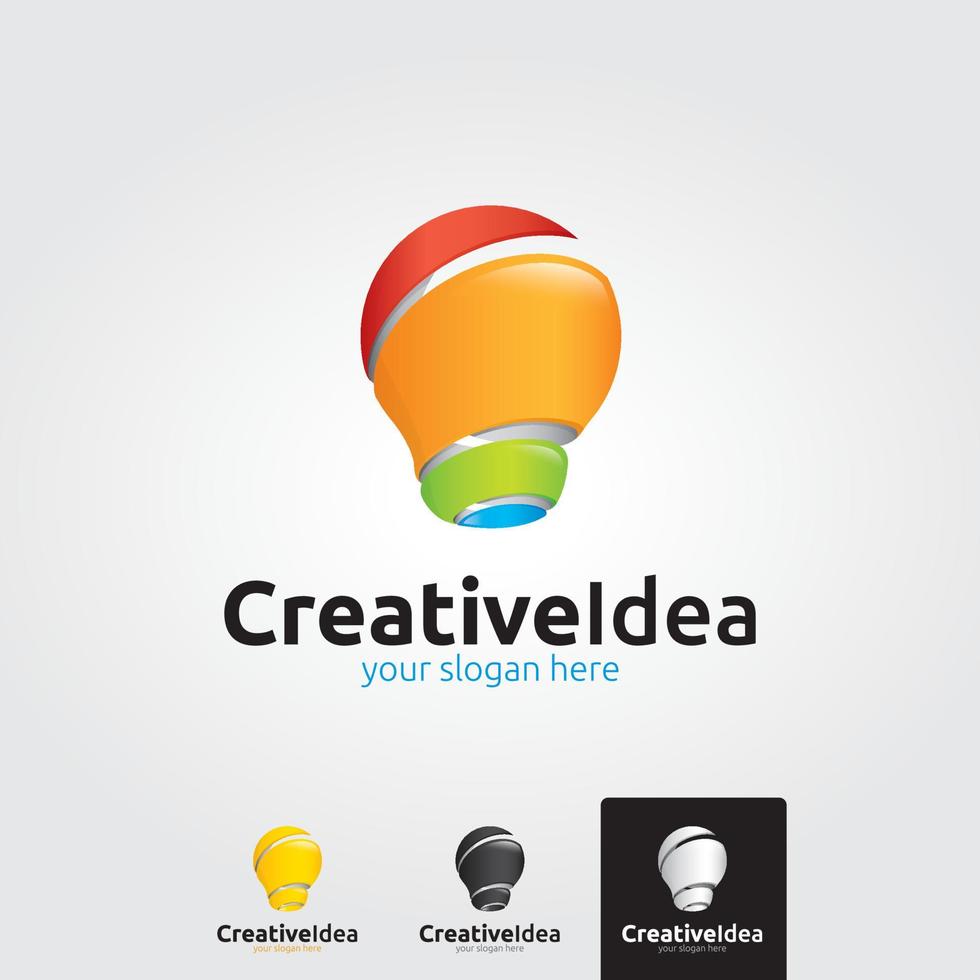 plantilla de logotipo de idea mínima - vector