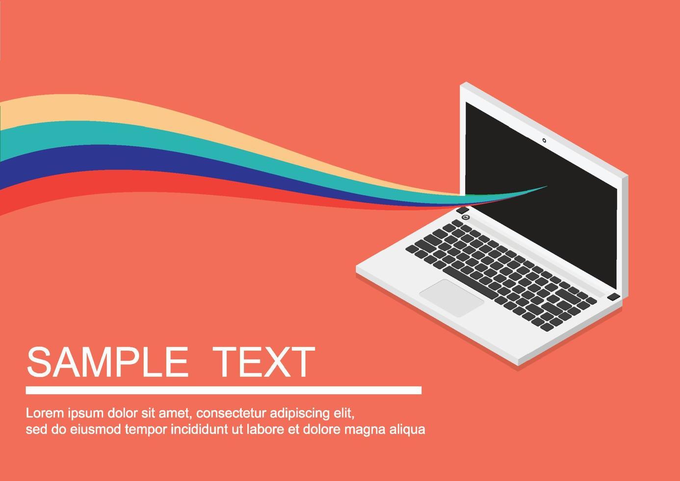 El diseño infográfico con un fondo de pantalla negro de computadora portátil realista en la pantalla se puede utilizar para el diseño del flujo de trabajo, el diagrama y el diseño web. eps 10 ilustración vectorial de stock vector