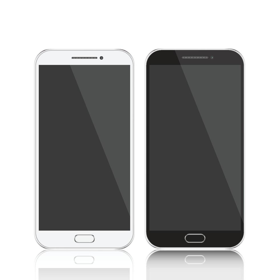 Smartphones. Smartphones black and white. Smartphone isolated. Vector illustration