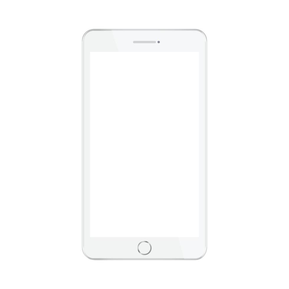 teléfono inteligente blanco con pantalla blanca. vector