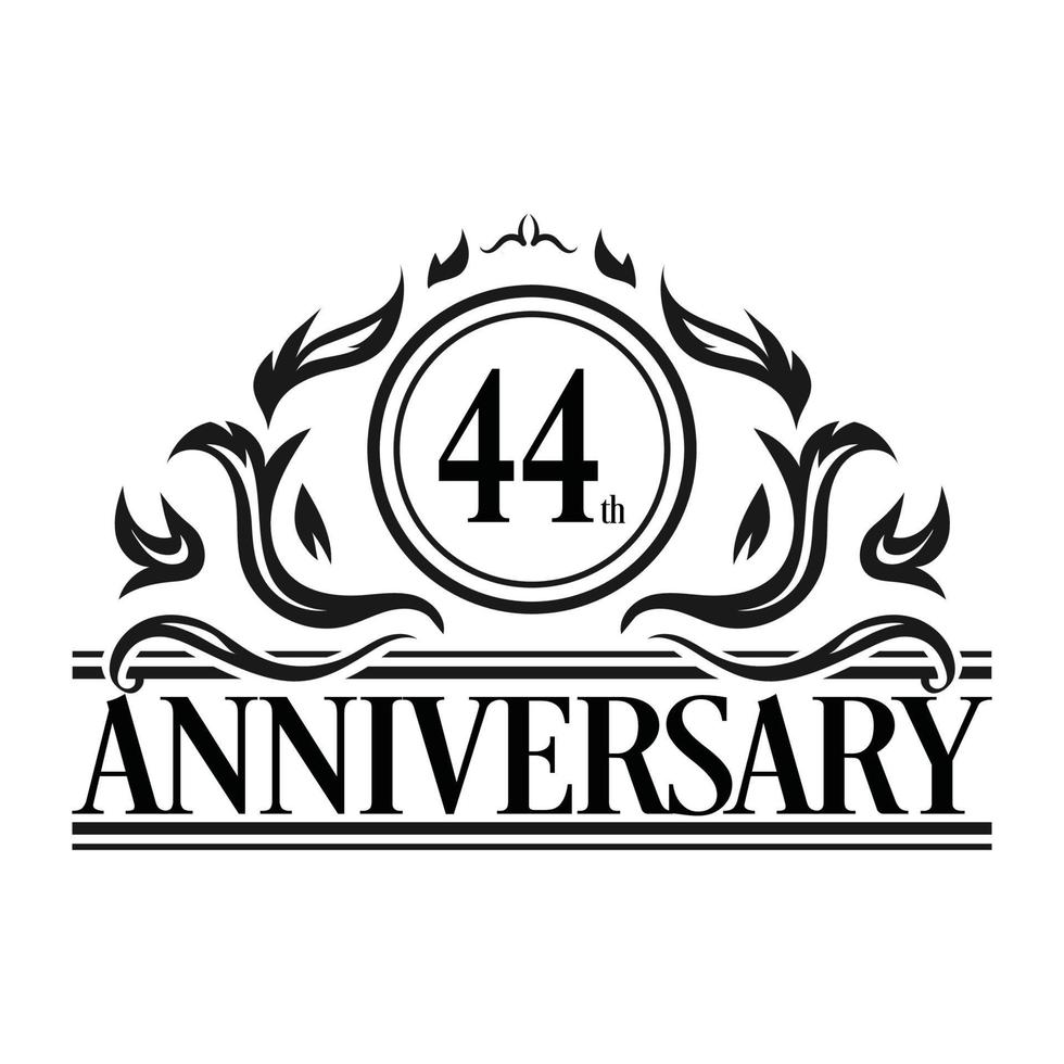 Luxury Anniversary Logo. Vintage vector illustration