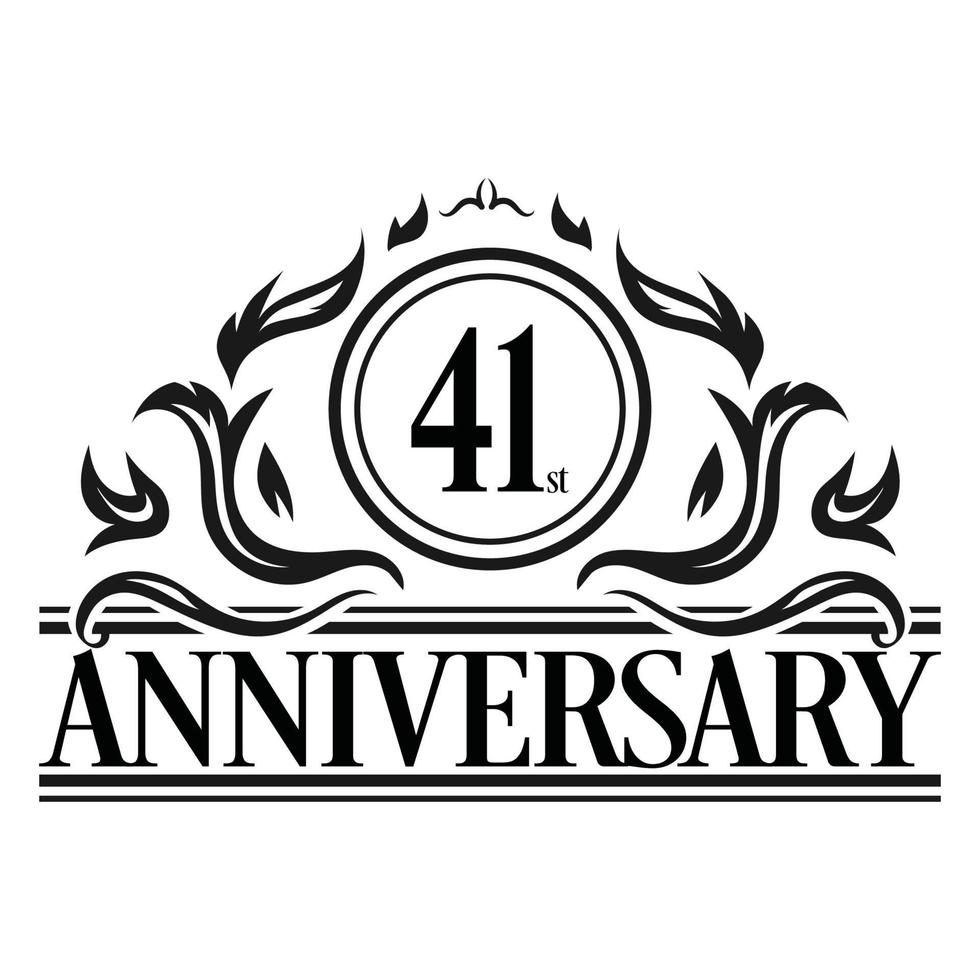 Luxury Anniversary Logo. Vintage vector illustration