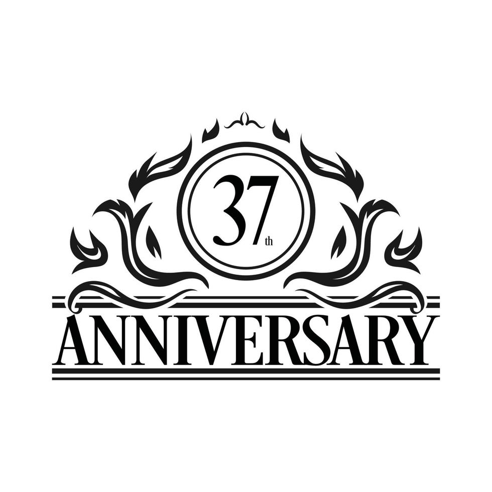 Luxury Anniversary Logo. Vintage vector illustration