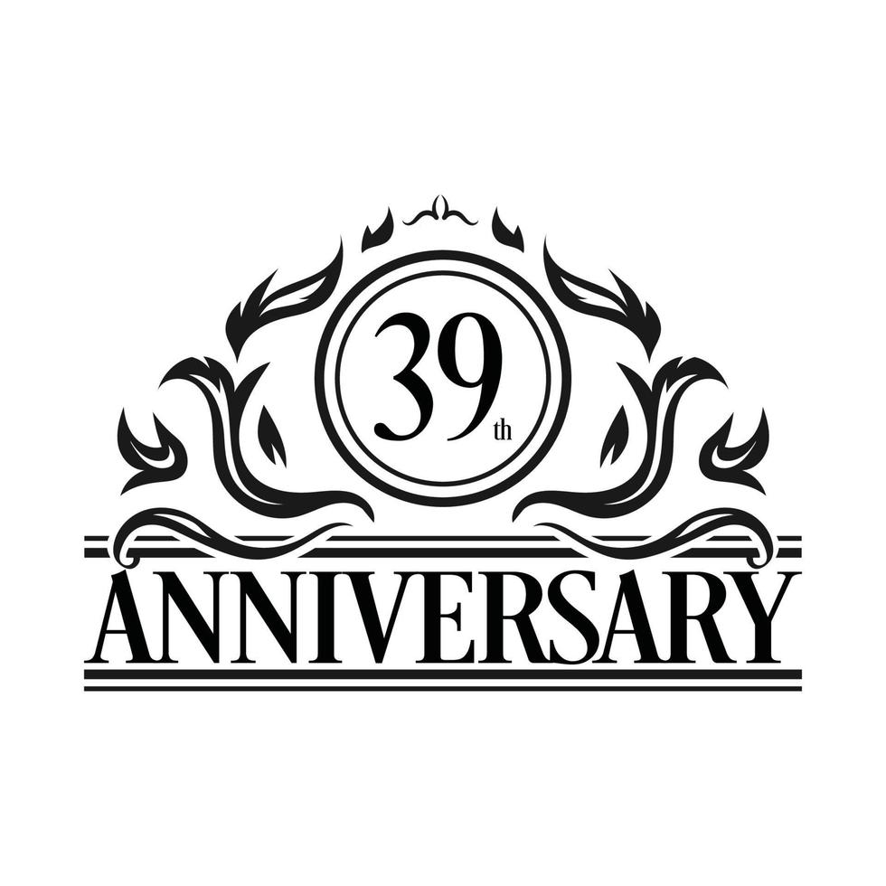 Luxury Anniversary Logo. Vintage vector illustration