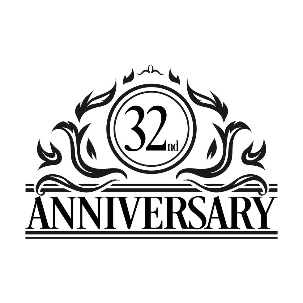 Luxury Anniversary Logo. Vintage vector illustration