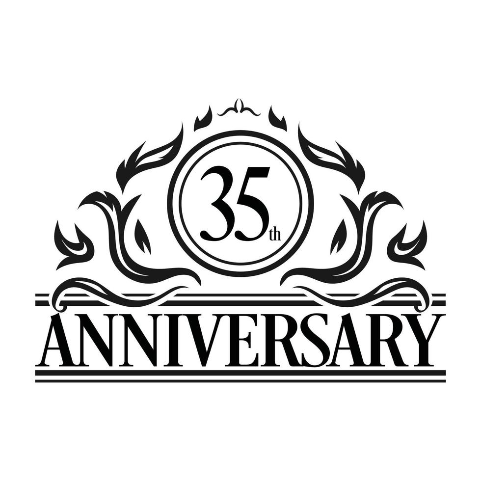 Luxury Anniversary Logo. Vintage vector illustration