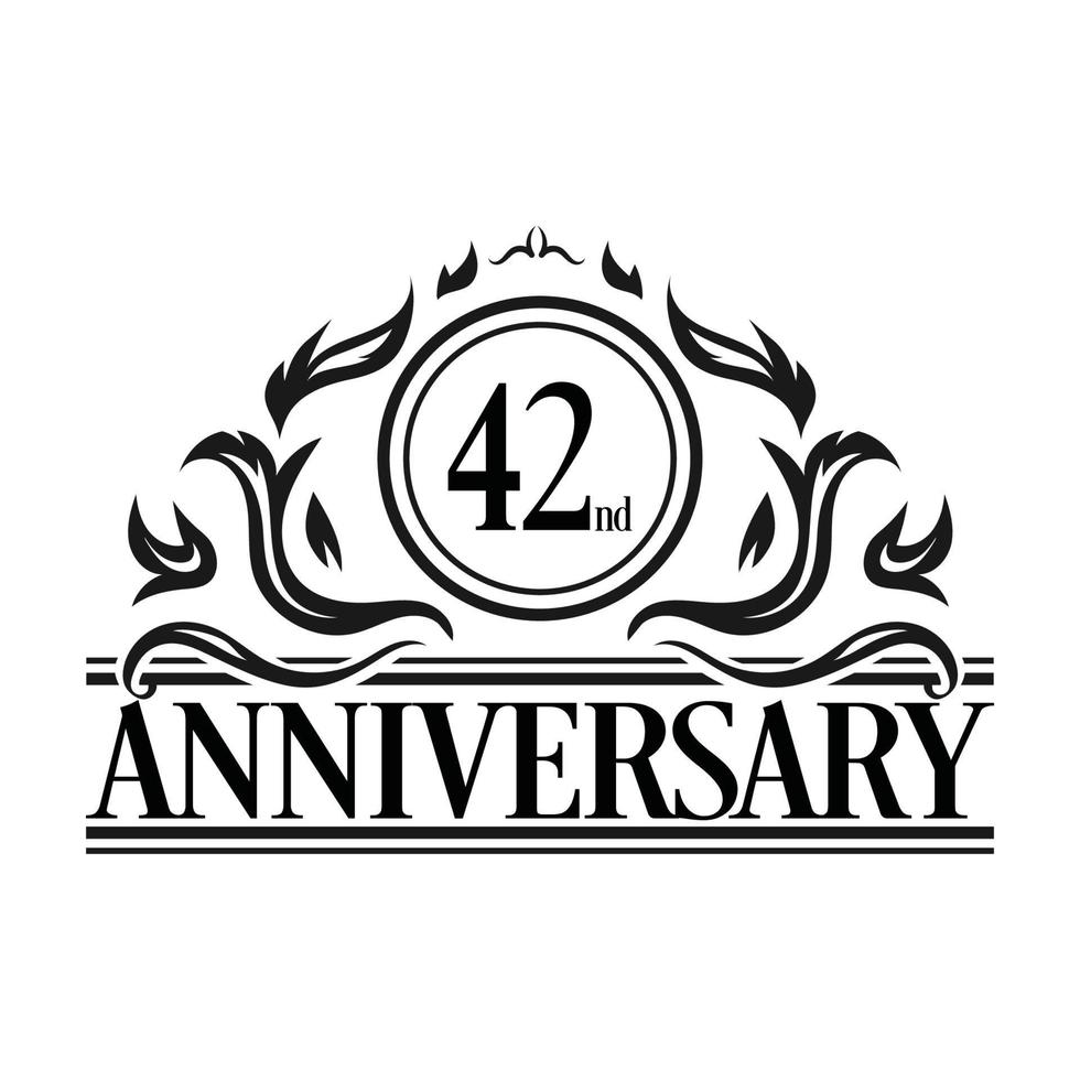 Luxury Anniversary Logo. Vintage vector illustration