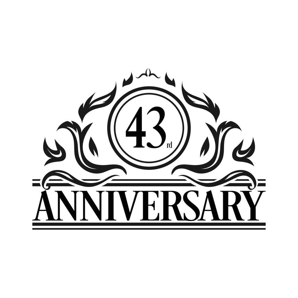 Luxury Anniversary Logo. Vintage vector illustration