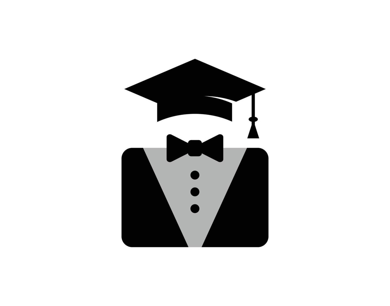 graduate ribbon tie logo icon symbol designs vector