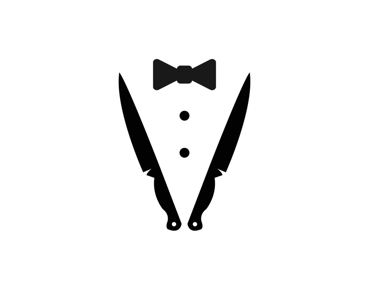 Bow Tie, Tuxedo, Knifes, Spoon Fork Restaurant Dinner logo design inspiration vector