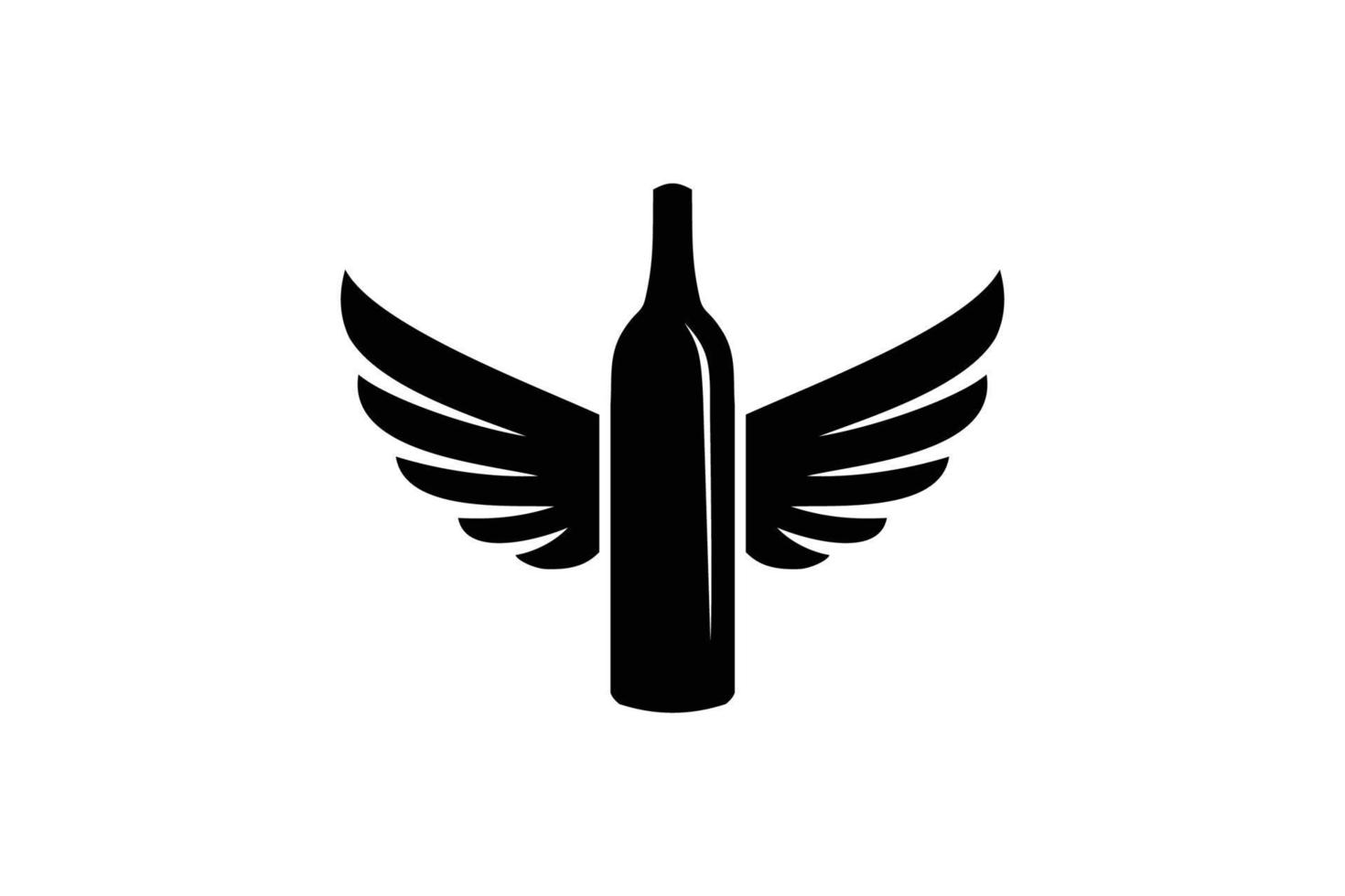 Angel Wine Logo Design Template. vector