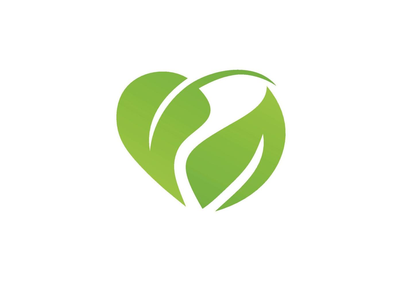 Nature Love Logo green leaf Design vector